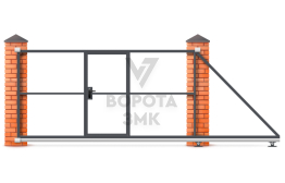 Откатные ворота из профильной трубы 2250×2550 ЗМК-7647