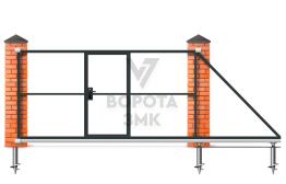Откатные ворота из профильной трубы 2100×3000 ЗМК-7649