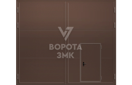 Распашные ворота для паркинга с калиткой 2500×3500 ЗМК-9620